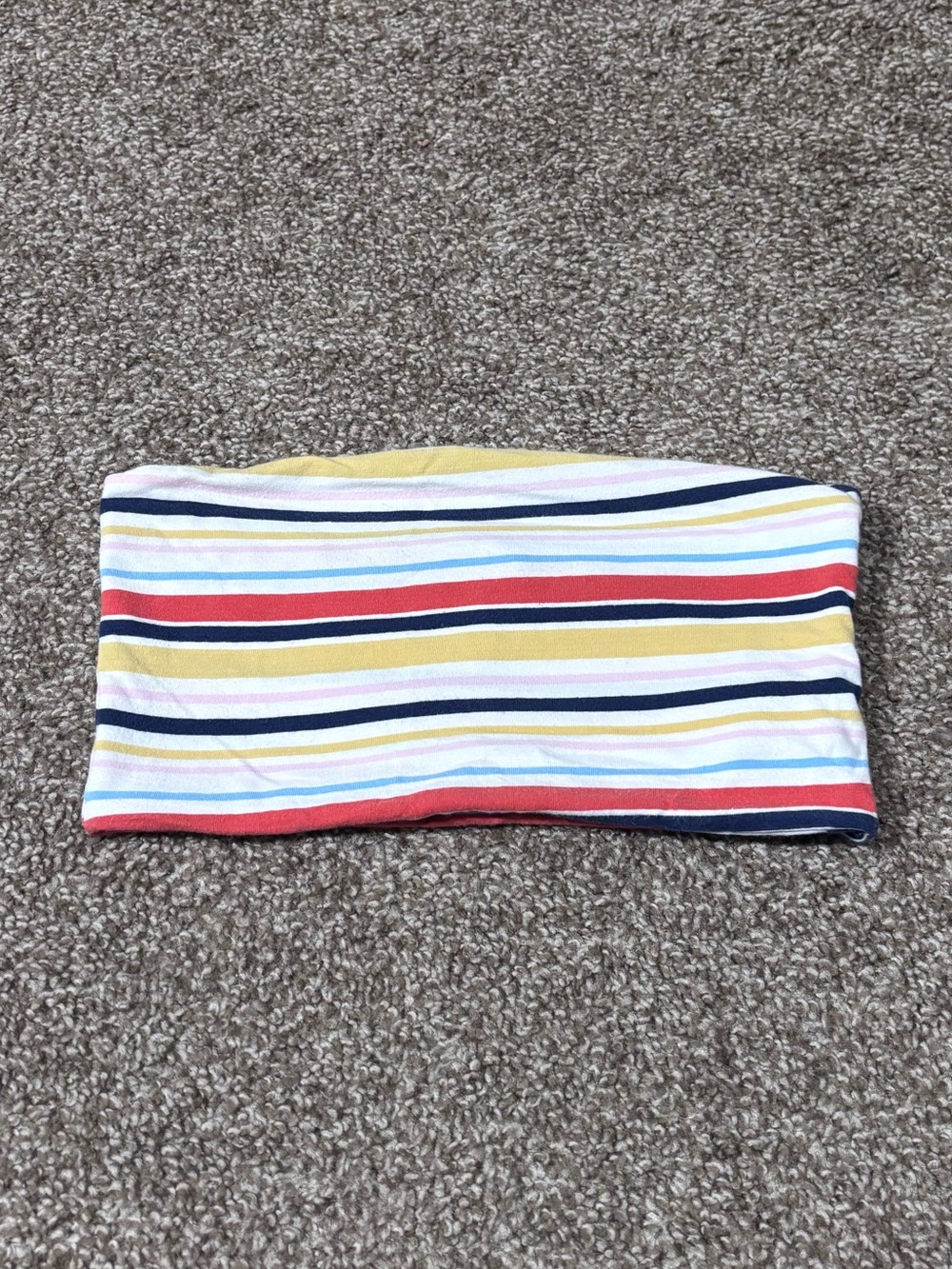 Forever 21 Multicolor Striped Tube Top - Navy, Yellow, Pink, Red